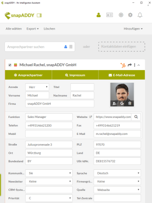 snapADDY für HubSpot