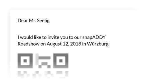 snapADDY VisitReport: roadshow invites for customers