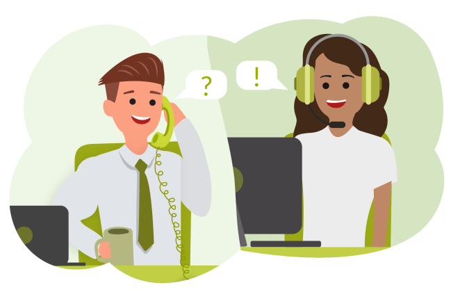 Dos personas hablando por teléfono