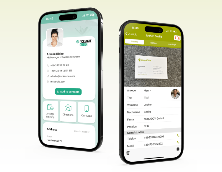 snapAddy BusinessCards