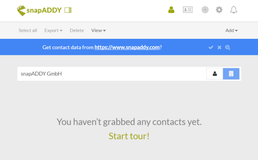 snapADDY for CentralStationCRM: Quick search bar