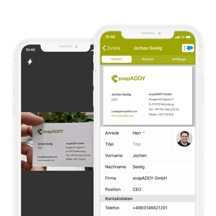 snapADDY Visitenkartenscanner