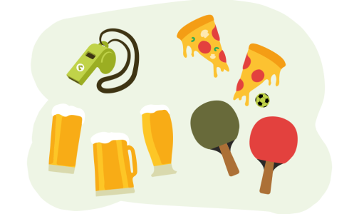 Evenementen Pizza Bier Plezier Sport