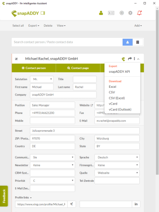 snapADDY API