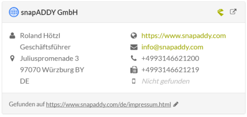 snapADDY Grabber: Impressums-Crawler
