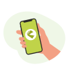 Grafica da smartphone con snapADDY CardScanner in mano.